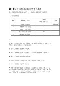 2018城市规划设计收费标准(最新收费标准)