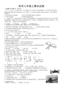 科学八年级上期末试卷