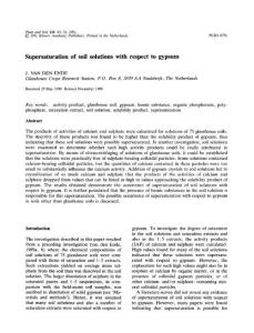 Ende1991_Article_SupersaturationOfSoilSolutions