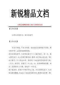 小学六年级作文：家乡的春节