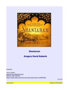 Fiction -Shantaram -Gregory David Roberts