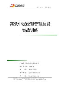 高效中層經理管理技能實戰訓練