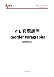 PTE真題機經 Reorder Paragraphs 20.3