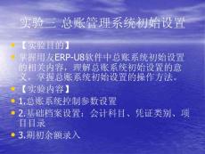 用友ERP-U8软件中总账系统初始设置 PPT实验3