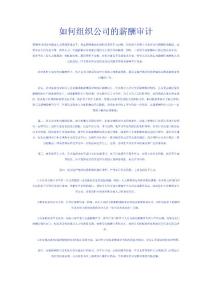 如何组织公司的薪酬审计