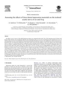 Assessing the effects of three dental impression materials on the isolated sciatic nerve of rat and frog