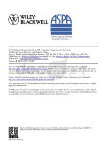 Performance Measurement in U.S.Counties-Capacity for Reform