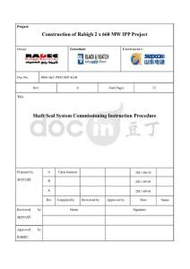 42W9-TS312 Shaft Seal System Commissioning Instruction