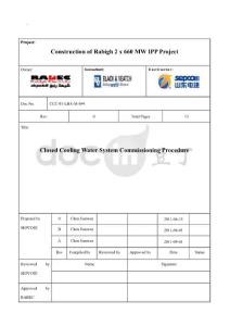 42W9-TS301 Closed Cooling Water Commissioning Instruction