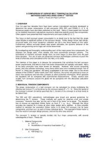 a comparison of various belt tension calculation methodologies including cema6