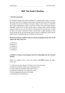 MAP Test Grade 4 Reading閱讀真題