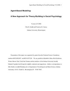 Agent-Based Modeling： A New Approach for Theory Building in Social Psychology