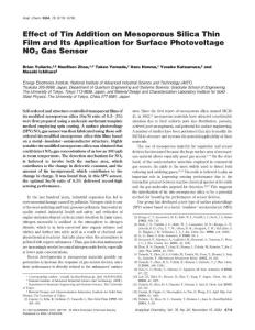 ac0495642Effect of Tin Addition on Mesoporous Silica Thin Film and Its Application for Surface Photovoltage NO2 Gas Sensor