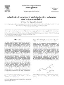 A facile direct conversion of aldehydes to esters and amides using acetone cyanohydrin