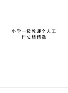 小學一級教師個人工作總結精選