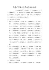 優(yōu)質(zhì)護理服務(wù)示范工程工作匯報