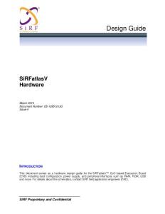 SiRFatlasV Hardware Design Guide