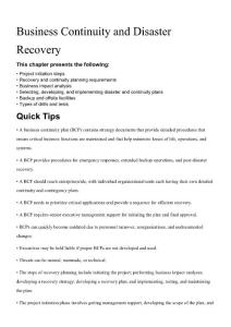 CISSP 10 Domain - Business Continuity and Disaster Recovery
