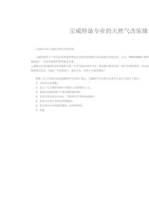 宝威特最专业的天然气改装服务