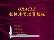 ORACLe数据库管理员教程