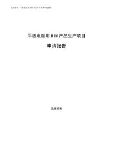 平板电脑用MIM产品生产项目申请报告范文参考