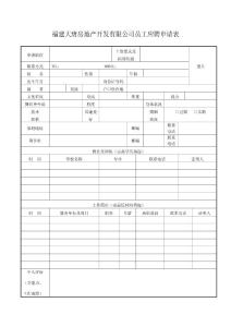 员工应聘申请表
