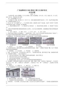 广东省惠州市2008届高三第三次调研考试历史试题