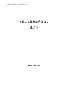 智能组装设备生产线项目建议书（可编辑范文模板）