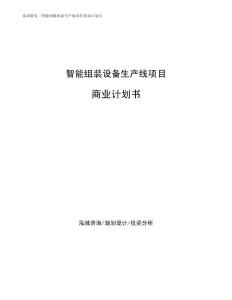 智能组装设备生产线项目商业计划书（可编辑模板）