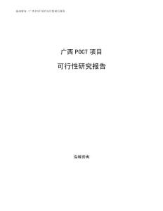 广西POCT项目可行性研究报告参考范文