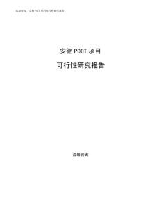 安徽POCT項目可行性研究報告