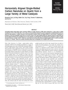 Horizontally Aligned Single-Walled Carbon Nanotube on Quartz from a Large Variety of Metal Catalysts