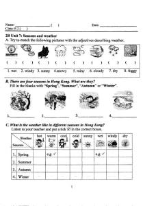 小學英文練習題工作紙?zhí)鞖夂图竟?jié)weather and seasons
