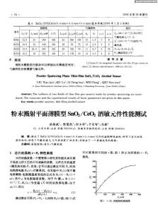 粉末濺射平面薄膜型SnO2／CeO2酒敏元件性能測(cè)試