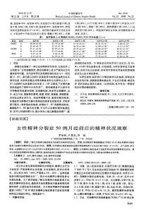 女性精神分裂癥50例月經前后的精神狀況觀察