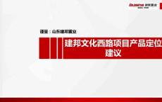 山東建邦文化西路項目產品定位建議報告