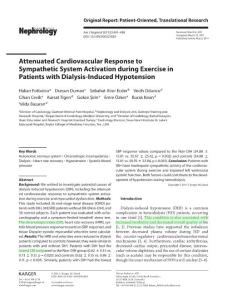 Attenuated Cardiovascular Response to Sympathetic System Activation during Exercise in Patients with Dialysis-Induced Hypotension