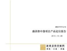 新鴻嘉2010年10月28日吳江市盛澤郎中蕩項目產品定位報告