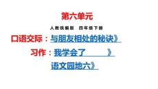 部編人教版小學四年級下冊語文 第六單元 口語交際 與朋友相處的秘訣 習作 我學會了 語文園地六 課件P63