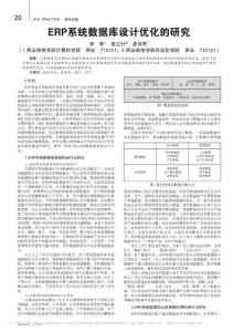 【豆丁推薦】-ERP系統(tǒng)數(shù)據(jù)庫設(shè)計優(yōu)化的研究
