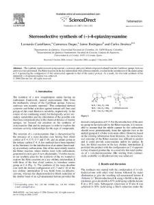Stereoselective synthesis of (–)-4-epiaxinyssamine