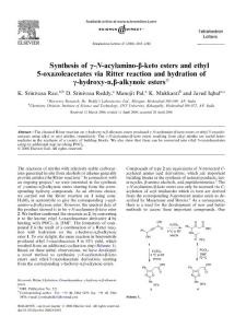 Synthesis of c-N-acylamino-b-keto esters and ethyl