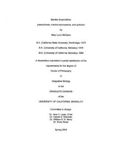 Benthic foraminifera_  Paleoclimate, marine bioinvasions, and pollution