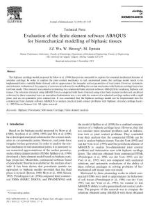 Evaluation of the Þnite element software ABAQUS for biomechanical modelling of biphasic tissues