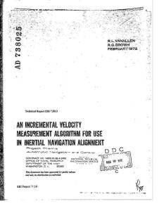 An incremental velocity measurement algorithm for use in inertial navigation alignment