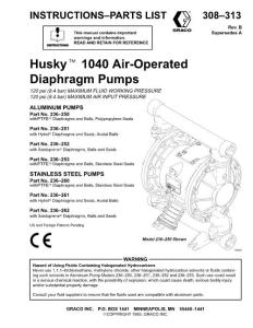 Husky1040 Air-operated Diaphragm Pumps