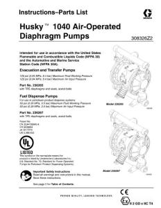 Husky1040 Air-operated Diaphragm Pumps308326Z2