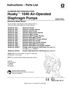 Husky1040 Air-operated Diaphragm Pumps308479AL