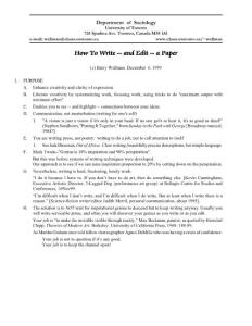 How To Write and Edit a Paper