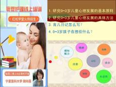家庭育婴培训---第12次课：0~3岁儿童心理发展与潜能开发（2）